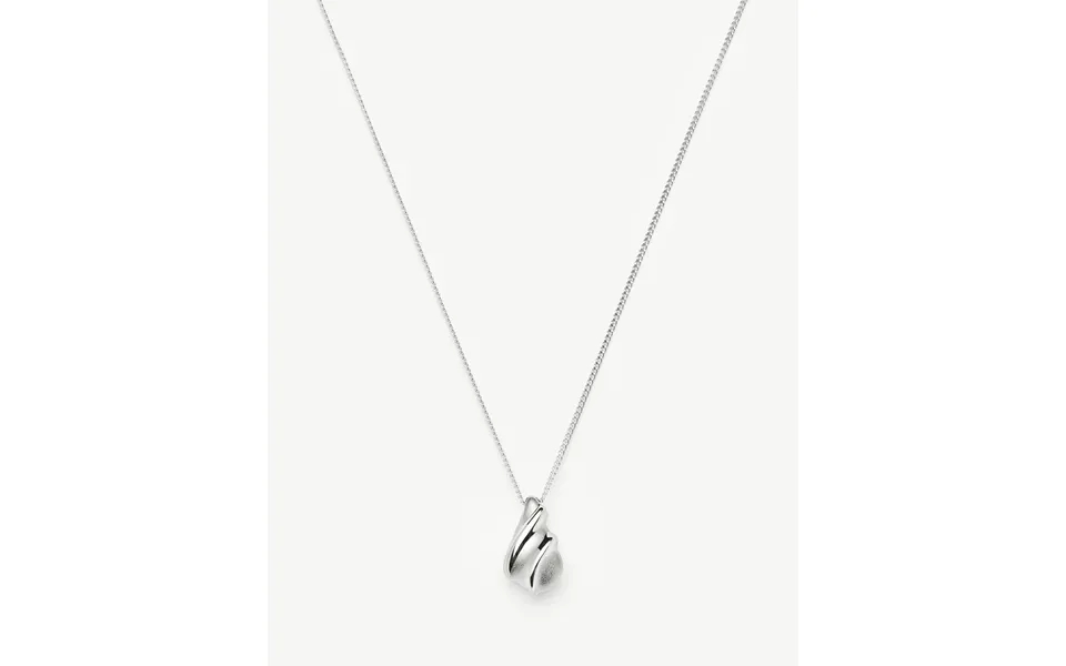 Savi Ridge Droplet Pendant Necklace Silver Plated