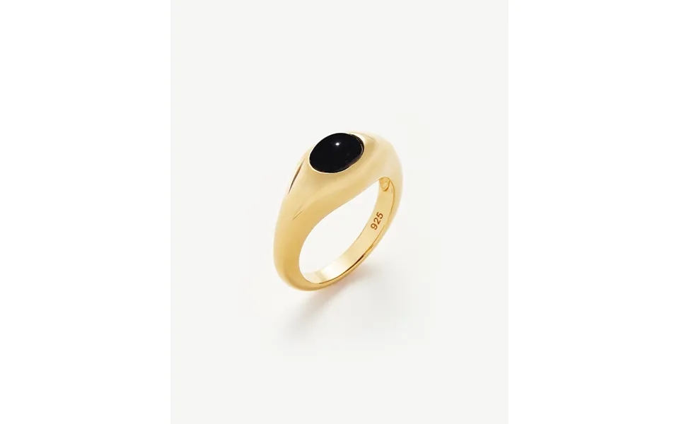 Savi Sculptural Gemstone Stacking Ring 18k Gold Vermeil Black Onyx