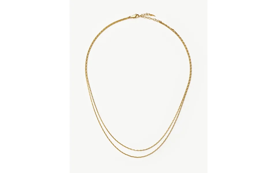 Savi Twisted Double Chain Necklace 18k Gold Plated