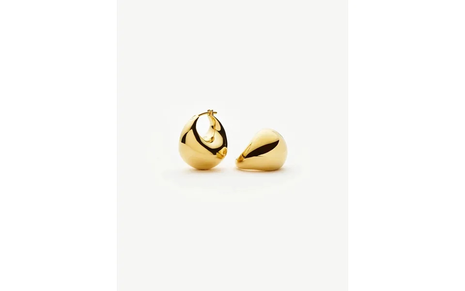 Sculptural Chubby Dome Small Hoop Earrings 18k Gold Plated