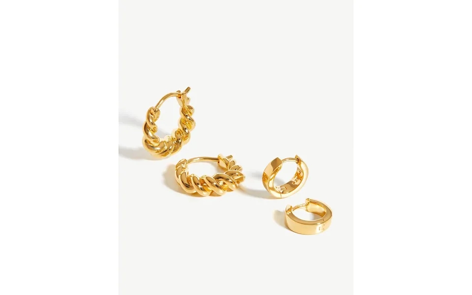 Twisted & Chubby Huggies Earring Set 18k Gold Vermeil