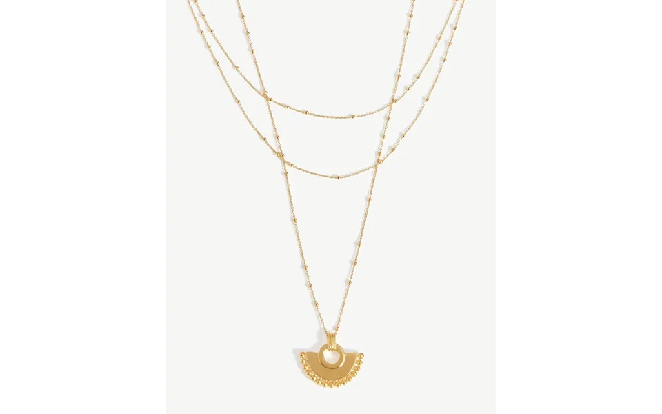 Zenyu Fan Chain Necklace Set 18k Gold Vermeil