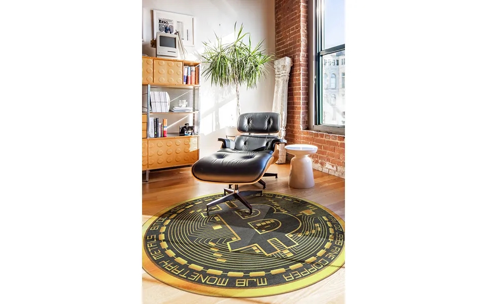 Bitcoin 6' Round Machine Washable Rug