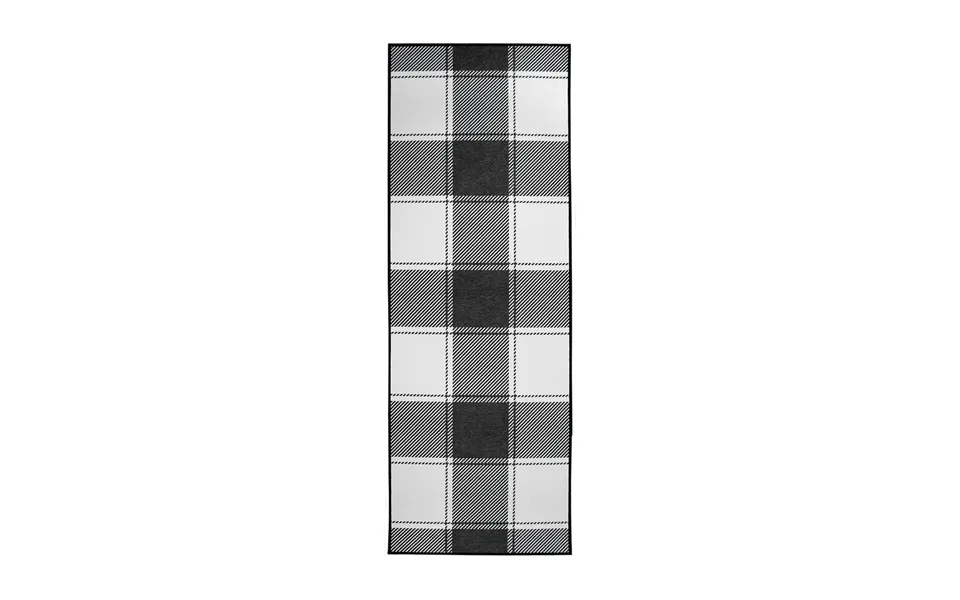 Buffalo Plaid Black And White Washable Rug