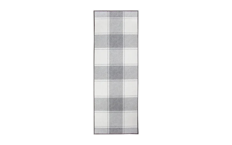 Buffalo Plaid Grey And White Washable Rug