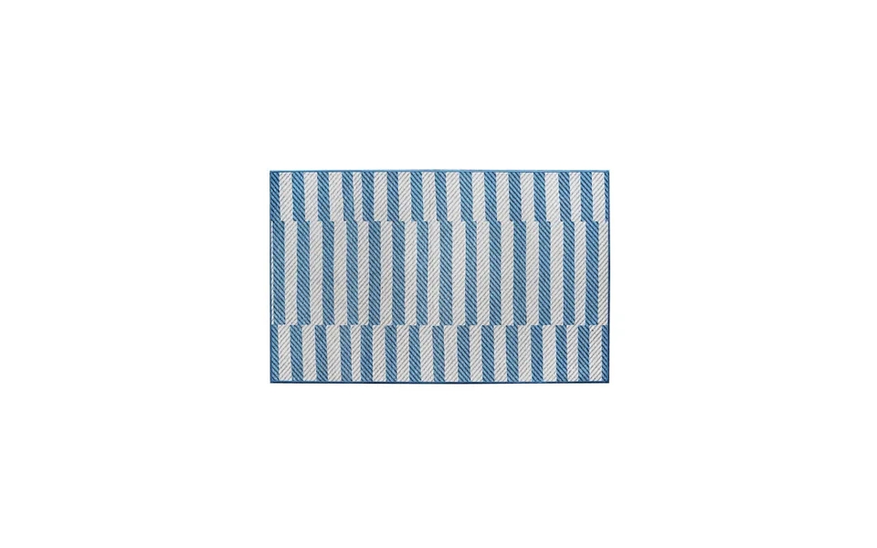 Tratti Offset Stripe Blue Washable Rug