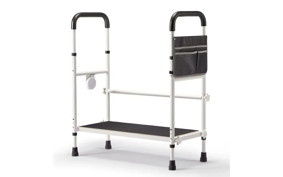 Adjustable Height Step Stool With Led Light And Storage - Fall Prevention Aid