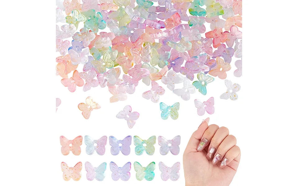 10 Sets 5 Colors Glitter Glass Cabochons