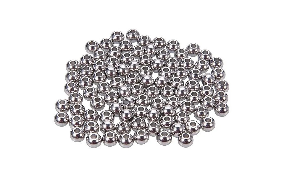 100 Pcs 6mm Metal Spacer Beads 304 Stainless Steel Rondelle Beads