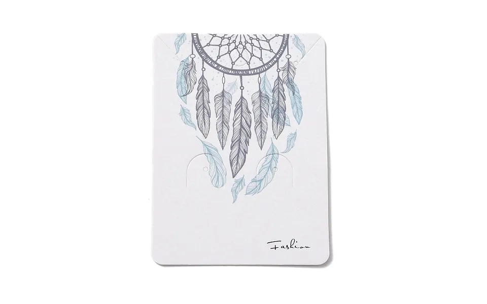 100pcs Woven Web Net With Feather Print Paper Jewelry Display Cards