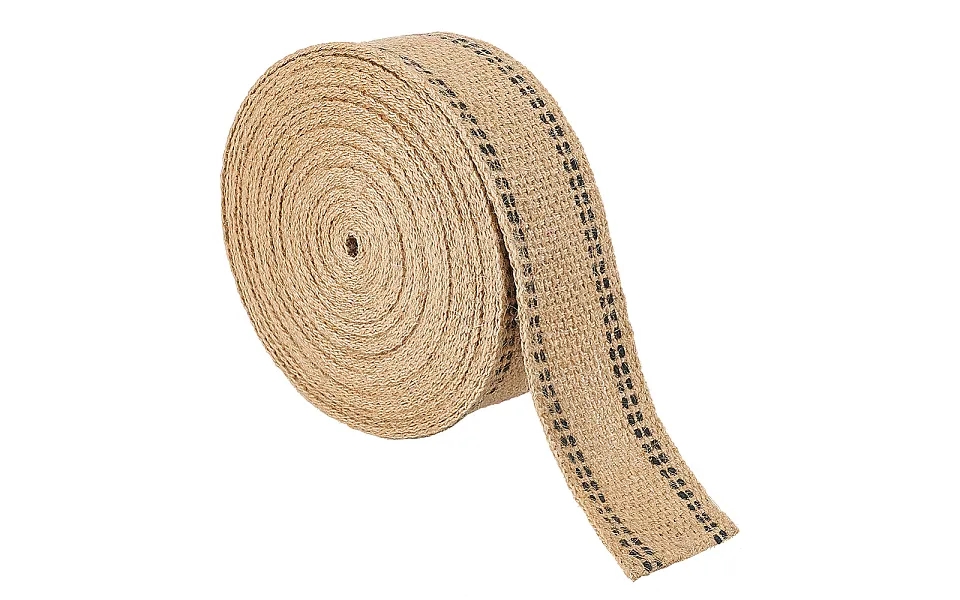 10m Flat Jute Ribbon With Dot Line Edge