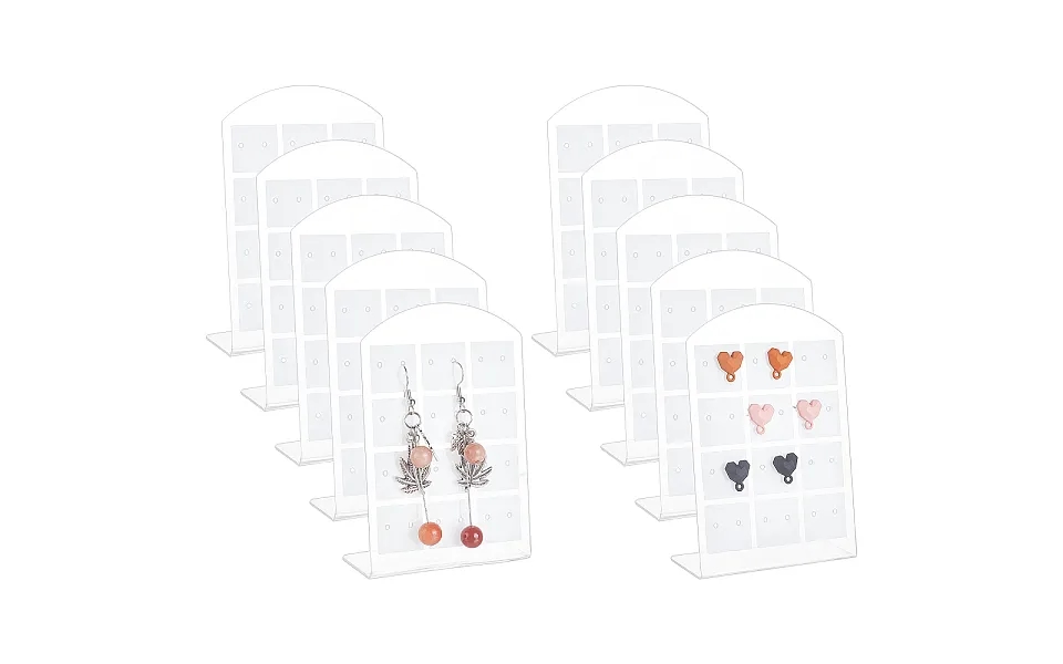10pcs L-shape Pvc Jewelry Storage Holder Stand