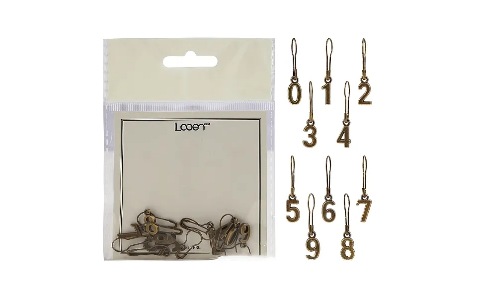 10pcs Number 0-9 Alloy Charms Locking Stitch Marker