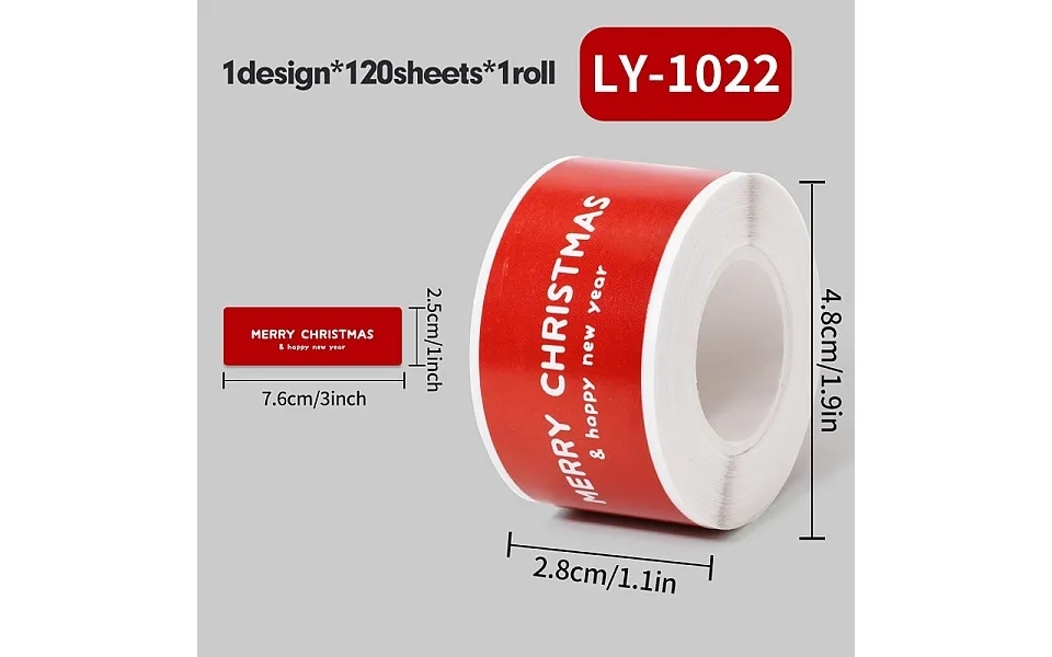 120 Christmas Theme Roll Stickers