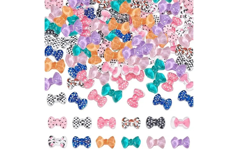 120pcs 12 Styles Bowknot Resin Cabochons