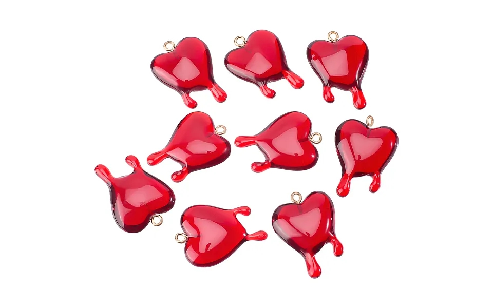 12pcs Valentine's Day Transparent Resin Pendants