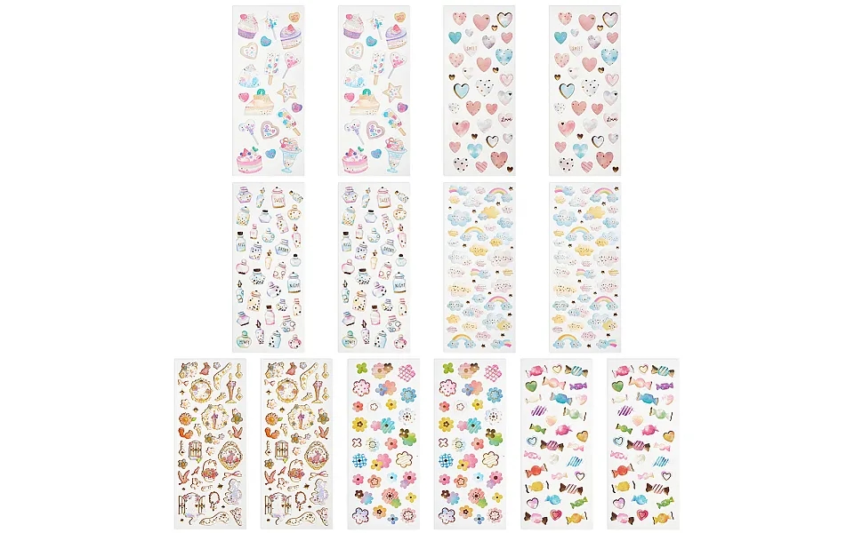 14 Sheets 7 Styles Epoxy Resin Sticker