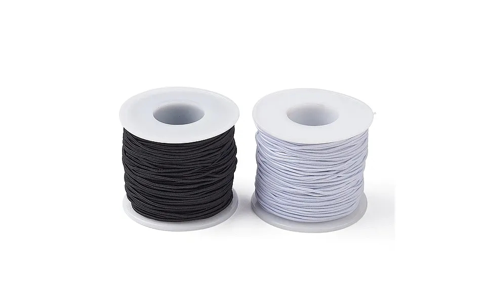 2 Rolls 2 Colors Round Polyester Elastic Cord