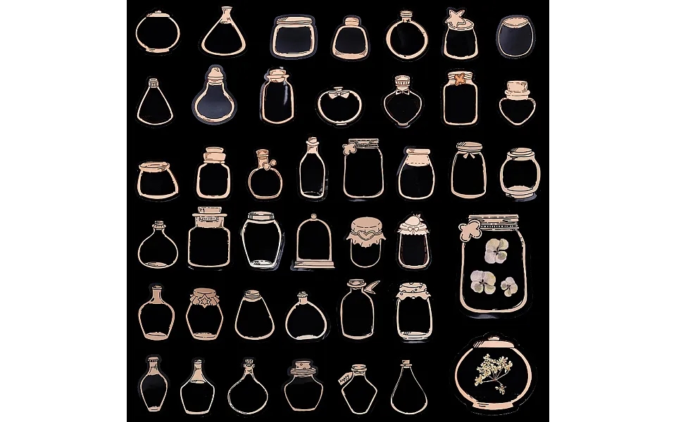 2 Styles Waterproof Self Adhesive Stamping Stickers Sets