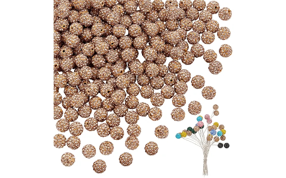200pcs Pave Disco Ball Beads