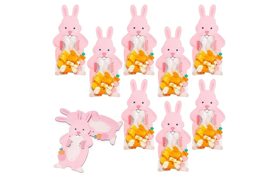 20pcs Easter Rabbit Plastic & Paper Candy Storage Bags