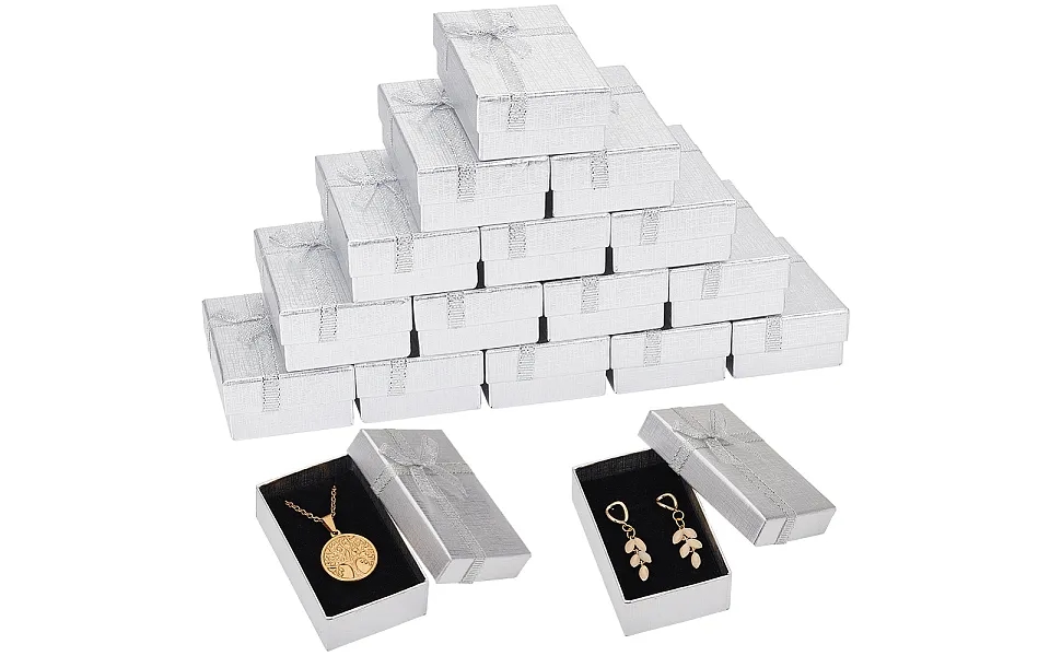 20pcs Rectangle Paper Storage Gift Boxes With Bowknot