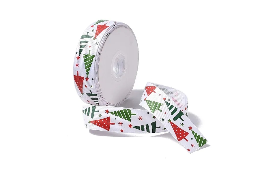 25 Yards Christmas Theme Printed Polyester Grosgrain Ribbon