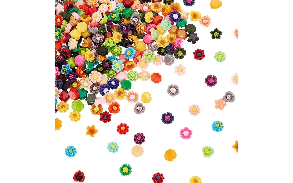 250pcs 5 Styleds Opaque Resin Cabochons