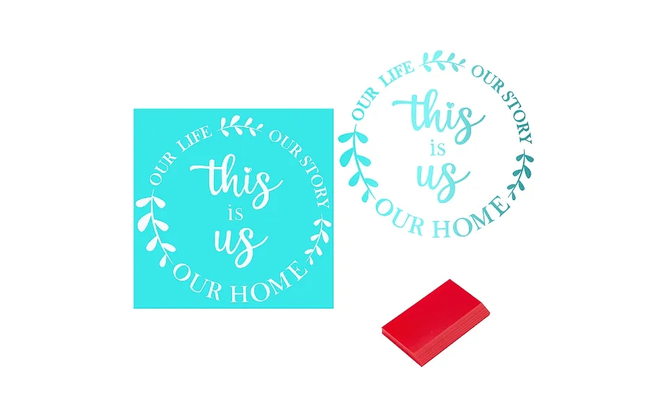 2pcs Word This Is Us Pattern Self-adhesive Silk Screen Printing Stencil