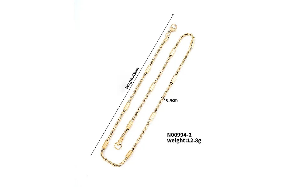 304 Stainless Steel Rope Chain Necklaces For Trendy Street Style Fashion