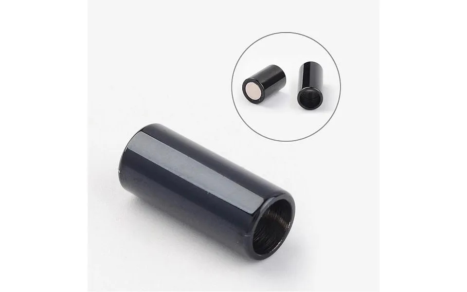 304 Stainless Steel Smooth Surface Magnetic Clasps With Glue-in Ends Fit 6mm Cords