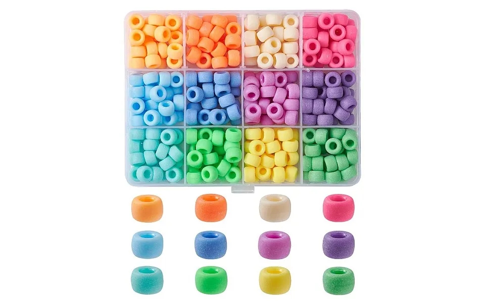 360pcs 12 Colors Opaque Plastic Beads