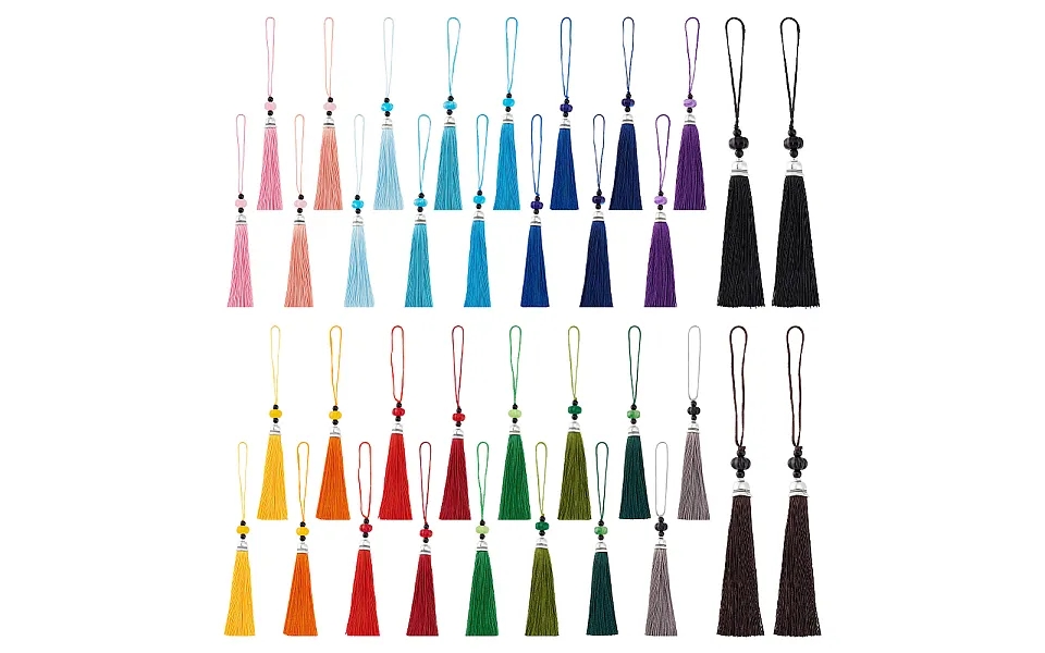 36pcs 18 Styles Polyester Tassels Mobile Decorations