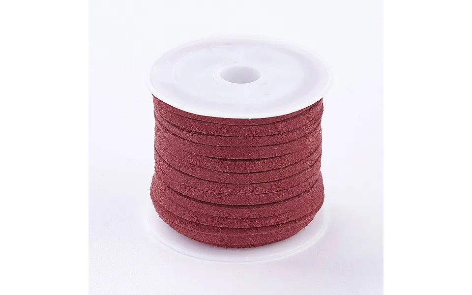 3x1.5mm Red Flat Faux Suede Cord