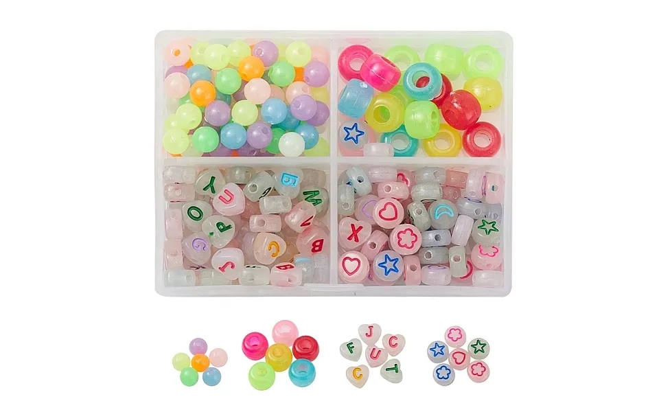 4 Style Luminous Acrylic & Plastic Beads