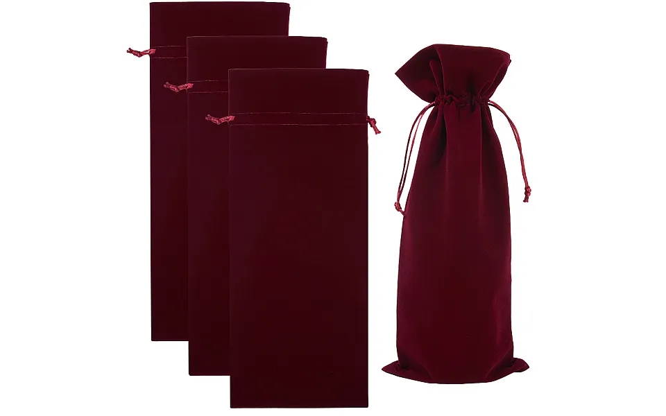 4pcs Velvet Wine Bottle Packing Pouches