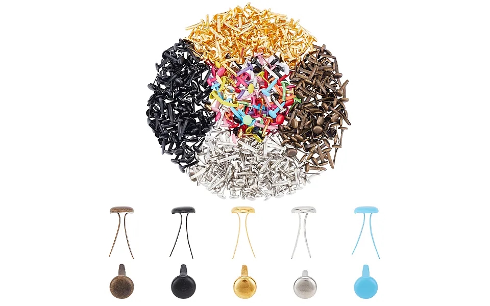 500pcs 5 Style Iron Purse Handbag Feet Cone Studs