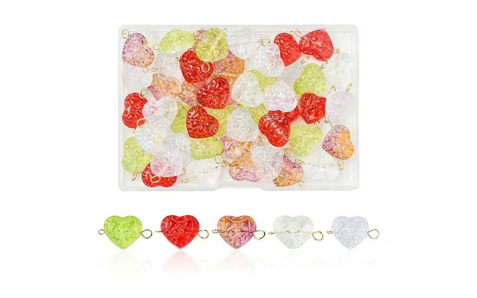 50pcs Glass Connector Charms
