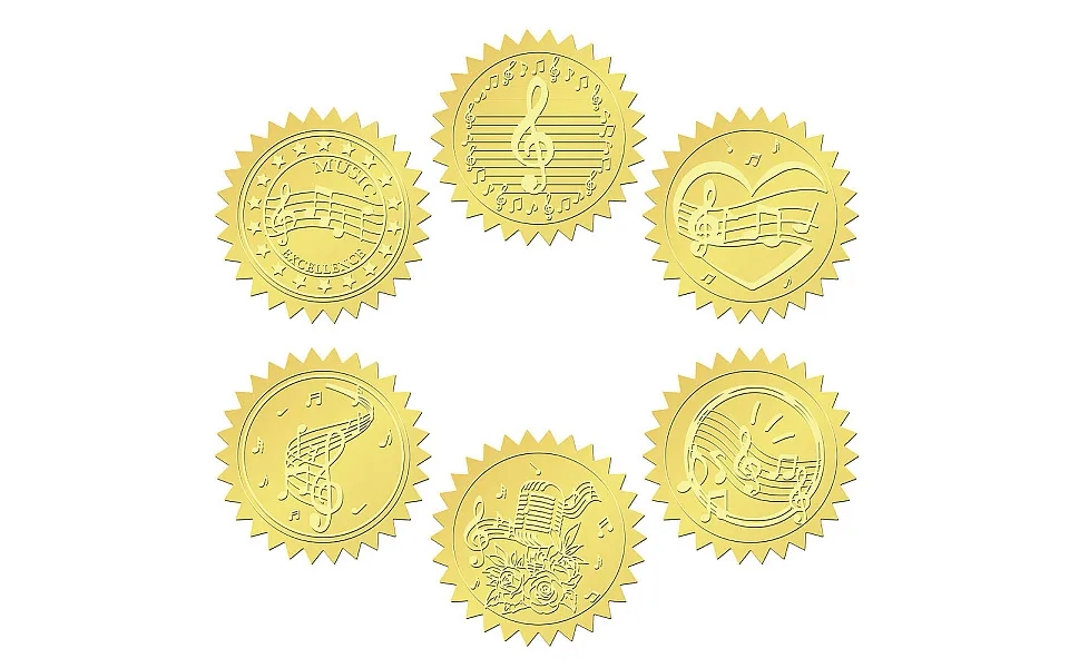 6 Patterns Aluminium-foil Paper Adhesive Embossed Stickers