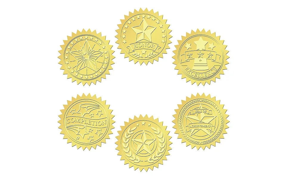 6 Patterns Aluminium-foil Paper Adhesive Embossed Stickers