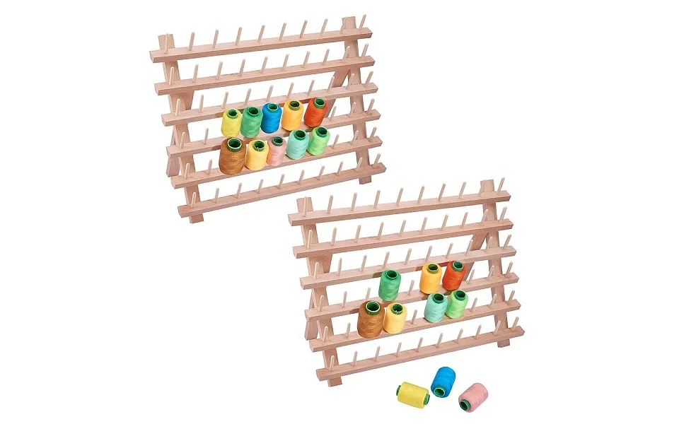 60 Spools Solid Wood Sewing Embroidery Thread Stand Holder Rack