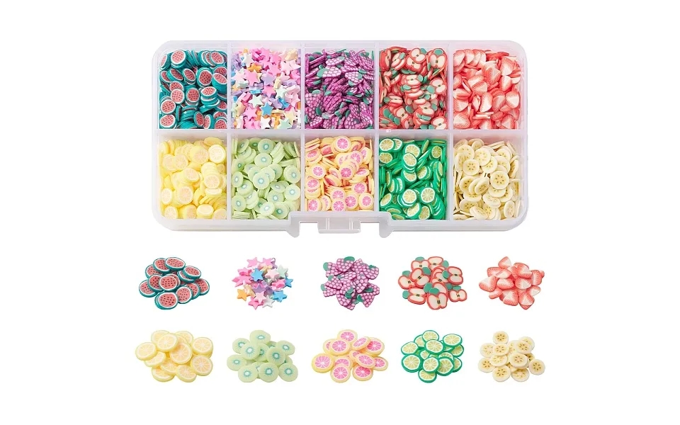 60g 10 Style Handmade Polymer Clay Nail Art Decoration