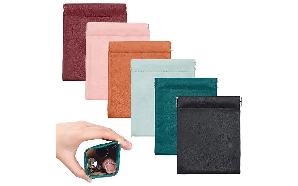 6pcs 6 Colors Pu Leather Earphone Pouches