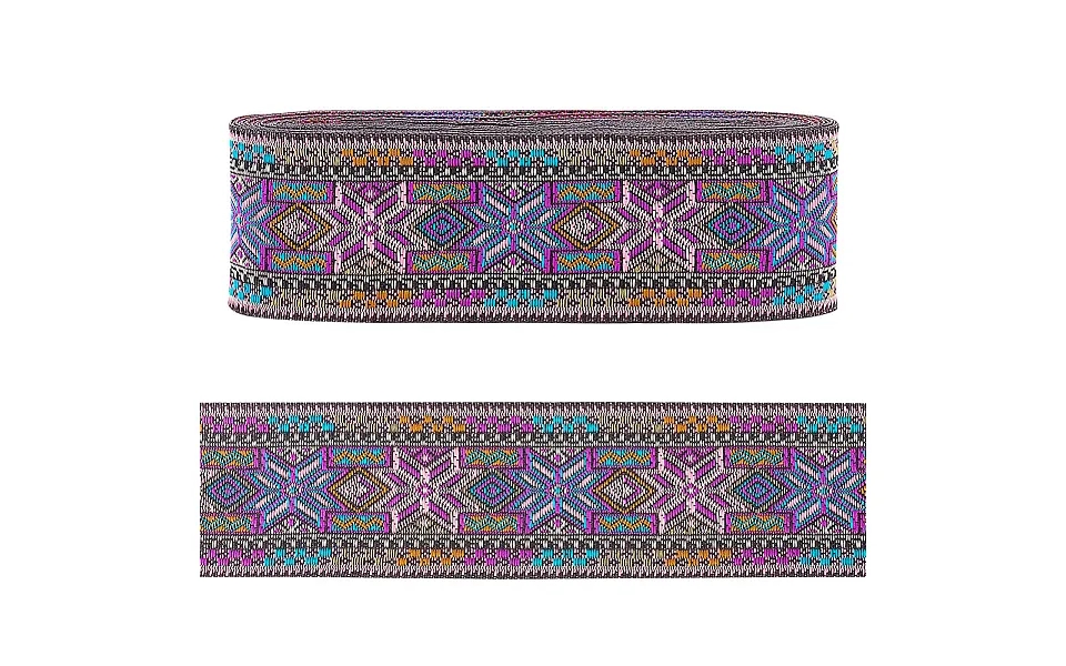 7m Ethnic Style Embroidery Flower Polyester Ribbon