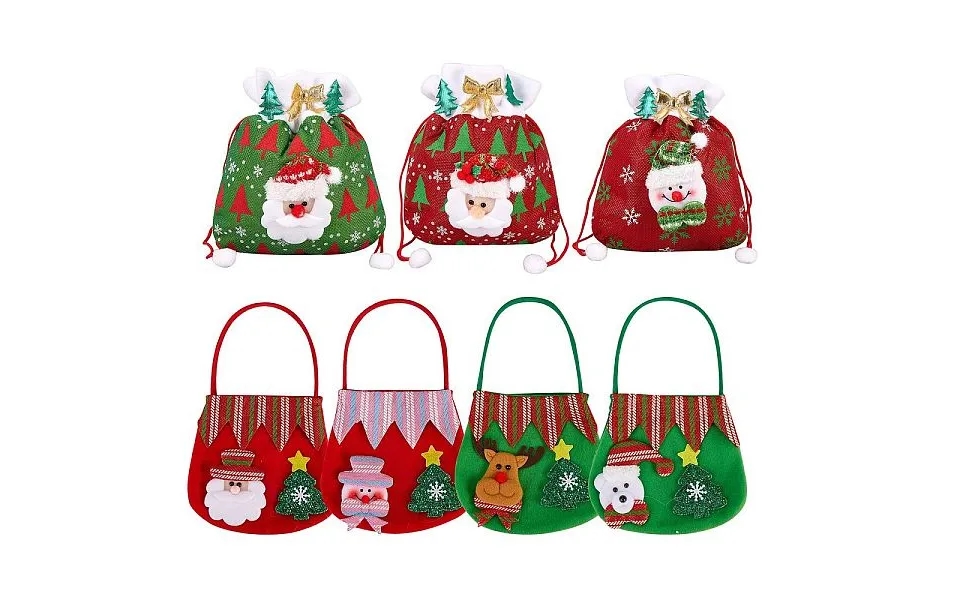 7pcs 7 Style Christmas Non-woven Fabrics Candy Bags Decorations