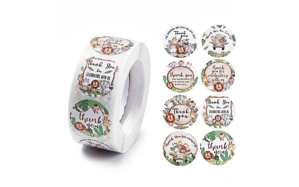 8 Patterns Paper Thank You Gift Sticker Rolls