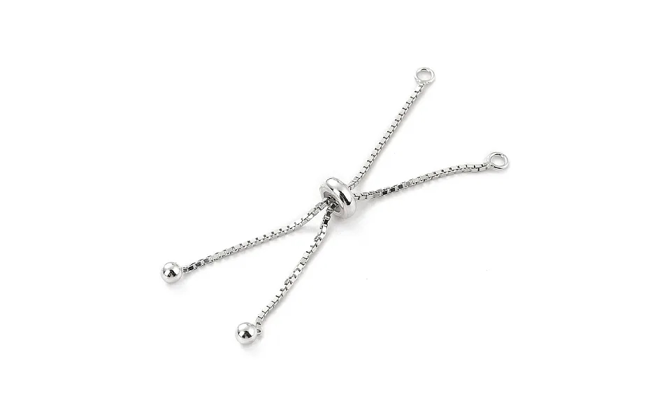 925 Sterling Silver Box Chain With Stop Beads And Loops