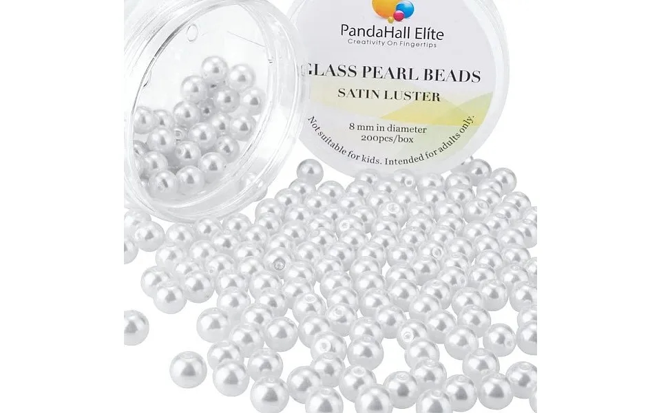 About 200pcs 8mm Tiny Satin Luster Environmental Dyed Glass Pearl Round Beads Assortment Lot For Jewelry Making Round Bo