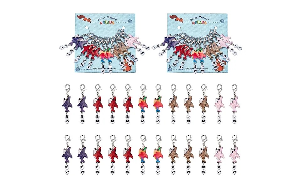 Alloy Enamel Shark Pendant Locking Stitch Markers