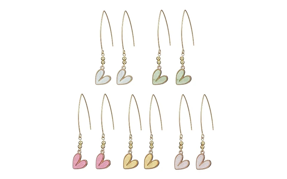 Alloy Heart With Acrylic Beaded Dangle Earrings